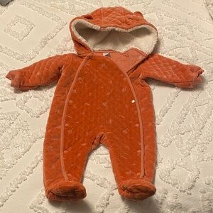 Cozy Quilted Burnt Orange Infant Bunting, 6 months